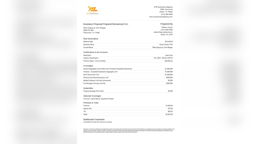 General Liability Insurance Quotes